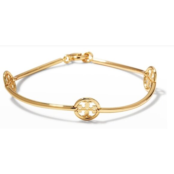 Tory Burch Gold Miller Double T Station Bracelet - Picture 1 of 8
